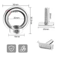 Ringmuttern M8 Augenmutter Ösenmutter Edelstahl mit Hammerkopfschraube Ringösen Schaukelhaken 5 Stück für Edelstahl Pflanzenhalter Gewächshaus Zubehör - Thumbnail 2