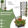 GOPLUS Blumenkasten mit Rankgitter, Hochbeet mit Spalier für Kletterpflanzen & Topfpflanzen, Tiefes Pflanzbeet mit Drainagelöchern für Balkon, Hinterhof & Garten (Braun, 40 x 40 x 122 cm) - Thumbnail 2