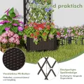 GOPLUS Blumenkasten mit Rankgitter, Hochbeet mit Spalier für Kletterpflanzen & Topfpflanzen, Tiefes Pflanzbeet mit Drainagelöchern für Balkon, Hinterhof & Garten (Braun, 40 x 40 x 122 cm) - Thumbnail 5