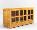 POWER High Grade Premium Pent Potting Wooden Greenhouse Shed with Security Features, PVC Window Sills, Door & Window Flexibility, Made from 12 mm Extra Thick Timber & Toughened Glass - Thumbnail 1