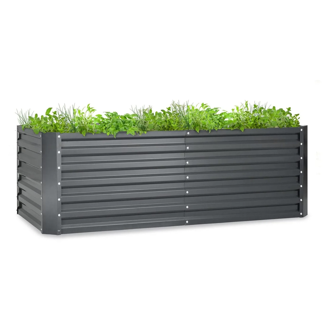 blumfeldt Hochbeet - Großes Kräuterbeet mit Einfachem Aufbau für Garten & Balkon, Freistehendes Gemüsebeet für Blumen, Obst & Gemüse aus Metall, Gartenbeet 180 x 60 x 90 cm, Grau - Bild 1