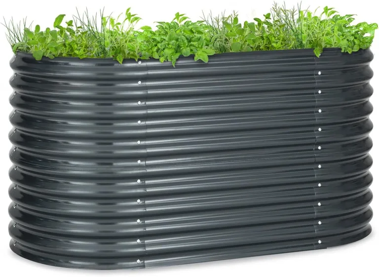 blumfeldt Hochbeet, Großes Kräuterbeet Einfacher Aufbau, Garten & Balkon, Freistehendes Gemüsebeet für Blumen, Obst & Gemüse, aus Metall, Gartenbeet 160 x 80 x 80 cm, Grau – Bild 1