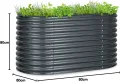 blumfeldt Hochbeet, Großes Kräuterbeet Einfacher Aufbau, Garten & Balkon, Freistehendes Gemüsebeet für Blumen, Obst & Gemüse, aus Metall, Gartenbeet 160 x 80 x 80 cm, Grau - Thumbnail 8