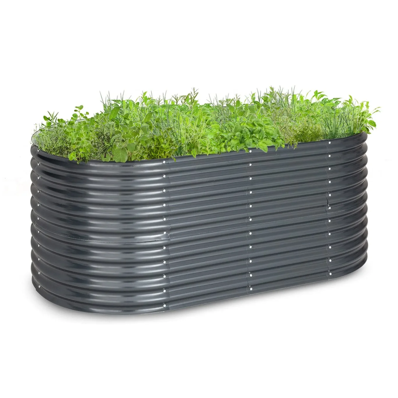 blumfeldt Hochbeet, Großes Kräuterbeet Einfacher Aufbau, Garten & Balkon, Freistehendes Gemüsebeet für Blumen, Obst & Gemüse, aus Metall, Gartenbeet 200 x 80 x 100 cm, Grau - Bild 1
