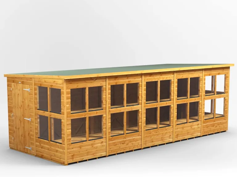 Powersheds Hochwertige Grad Pultdach Holz-Gewächshaus mit Sicherheitsfunktionen, PVC-Fensterbänke, Tür & Fenster anpassbar, aus 12 mm extra dickem Gradsholz & gehärtetem Glas – Bild 8