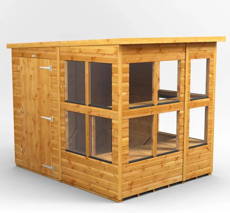 Powersheds Hochwertige Grad Pultdach Holz-Gewächshaus mit Sicherheitsfunktionen, PVC-Fensterbänke, Tür & Fenster anpassbar, aus 12 mm extra dickem Gradsholz & gehärtetem Glas – Bild 2