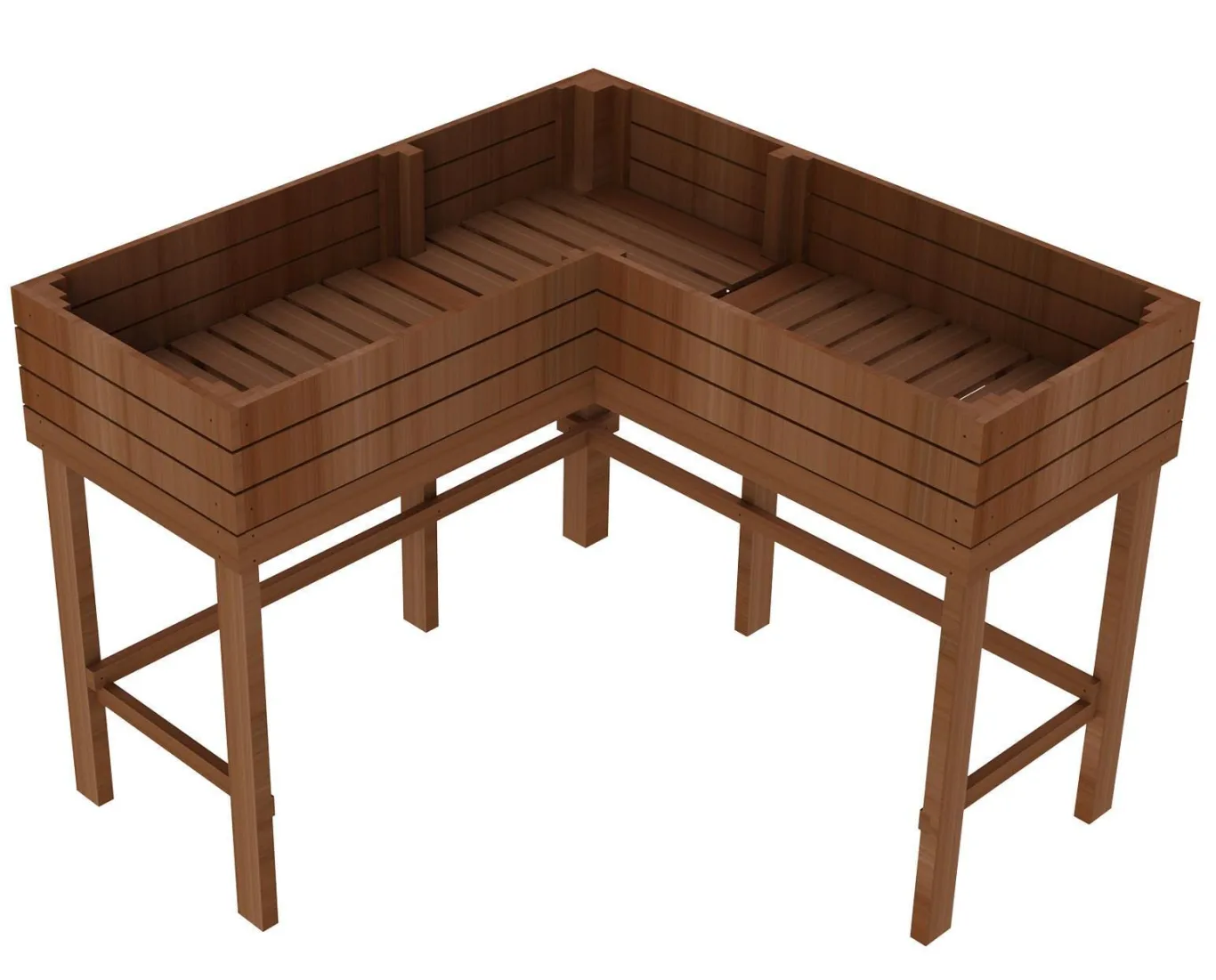 matrasa Eckhochbeet aus Fichtenholz - Hochbeet in L-Form für Kräuter & Gemüse 120x120x90cm - Bild 1