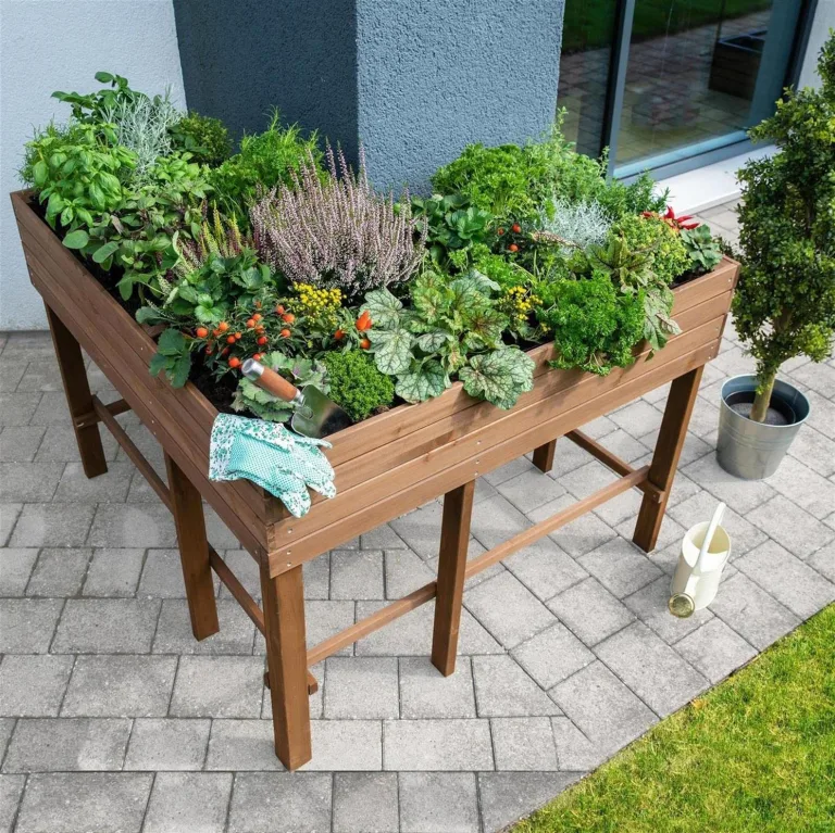 matrasa Eckhochbeet aus Fichtenholz - Hochbeet in L-Form für Kräuter & Gemüse 120x120x90cm – Bild 2