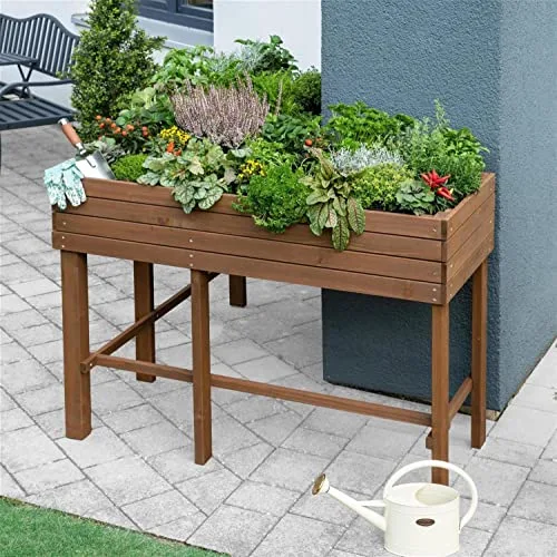 matrasa Eckhochbeet aus Fichtenholz - Hochbeet in L-Form für Kräuter & Gemüse 120x120x90cm – Bild 8