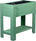 dobar® 58292FSCe Hochbeet Urban mit Ablagefläche |Erhöhtes Gemüsebeet | Salatbeet aus Massiv-Holz | Pflanzkasten für Balkon/Garten/Terrasse | 80 x 40 x 78 cm | Mintgrün - Thumbnail 4