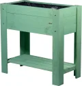 dobar® 58292FSCe Hochbeet Urban mit Ablagefläche |Erhöhtes Gemüsebeet | Salatbeet aus Massiv-Holz | Pflanzkasten für Balkon/Garten/Terrasse | 80 x 40 x 78 cm | Mintgrün - Thumbnail 1