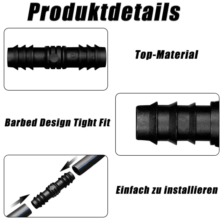 30 Stücke Schlauchverbinder Bewässerung,Bewässerung Anschluss Kit,Tropfschlauch Verbinder,PE Schlauchverbinder 16mm,T-Stück Schlauchverbinder,Schlauch Eckverbinder – Bild 4