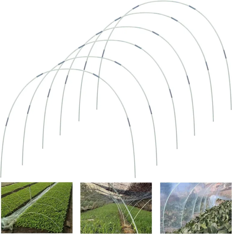 Gewächshaus-Hoops 30 Stück 7 Ft Abnehmbaren Gewächshaus-Ringe für Pflanzenabdeckung Folientunnel Gewächshausreifen bögen Kunststoff Glasfaser Pflanztunnel for Gartenstoff Gartenpfähle (Weiß) – Bild 1