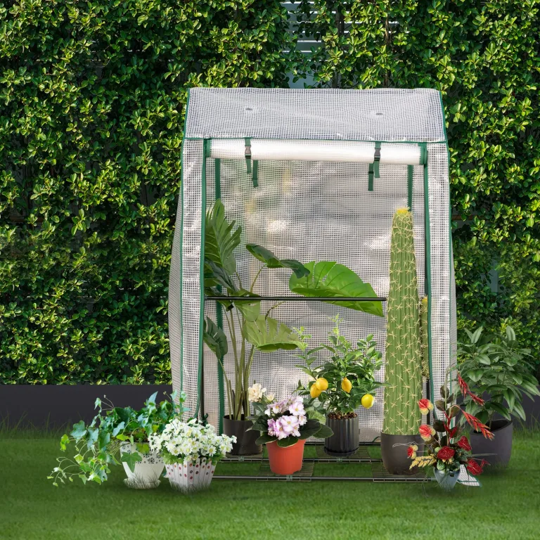 RELAX4LIFE Gewächshaus Klein, Tomatengewächshaus Winter Pflanzenschutz Foliengewächshaus, Tomatenhaus mit Bodennägel für Gemüse Blumen Balkon Garten (100 x 81 x 150 cm, Transparent) – Bild 9