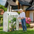 RELAX4LIFE Gewächshaus Klein, Tomatengewächshaus Winter Pflanzenschutz Foliengewächshaus, Tomatenhaus mit Bodennägel für Gemüse Blumen Balkon Garten (100 x 81 x 150 cm, Transparent) - Thumbnail 8