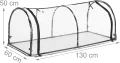 Relaxdays Folienfrühbeet, Gewächshaus Aufzucht, HBT: 50 x 130 x 60 cm, Frühbeet Tunnel mit Tür, PVC, transparent/schwarz - Thumbnail 6