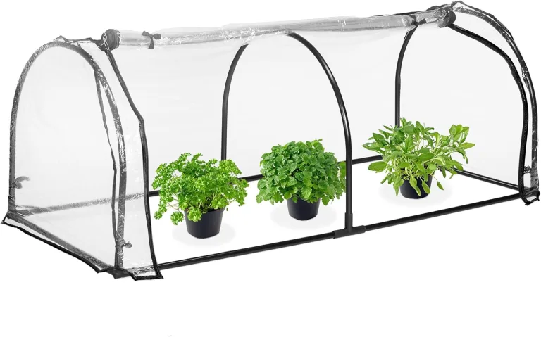 Relaxdays Folienfrühbeet, HBT: 71 x 189 x 78 cm, breite Tür, Frühbeet Tunnel, Aufzucht, Gewächshaus, PVC, transparent – Bild 1