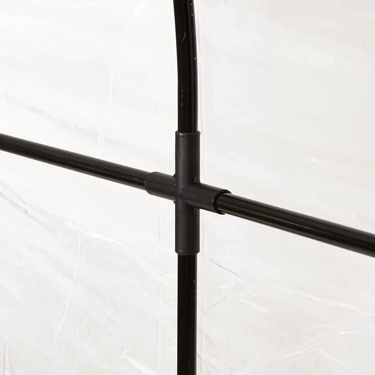 Relaxdays Tomatengewächshaus, PVC-Folie, HBT: 215 x 200 x 100 cm, begehbares Foliengewächshaus, transparent/schwarz – Bild 7
