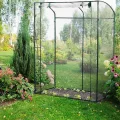 Relaxdays Tomatengewächshaus, PVC-Folie, HBT: 170 x 130 x 75 cm, begehbares Foliengewächshaus mit Tür, transparent/grün - Thumbnail 2