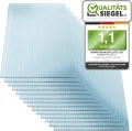 KAISER PLASTIC® Xtra Strong | 8er Set Gewächshausplatten| Stärke 8mm | 605 x 1210 mm | Polycarbonat (PC) | 5,85 m2 | Gewicht: 1200g/m2 | Hohlkammerplatte - Doppelstegplatte - Thumbnail 1