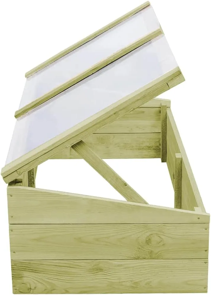 Mogou Gewächshaus, Wintergarten Bausatz, Tomatenhaus, Treibhaus, Garten, Greenhouse, Gartengewächshäuser, Anlehngewächshaus, Imprägniertes Kiefernholz 100 x 50 x 35 cm – Bild 6