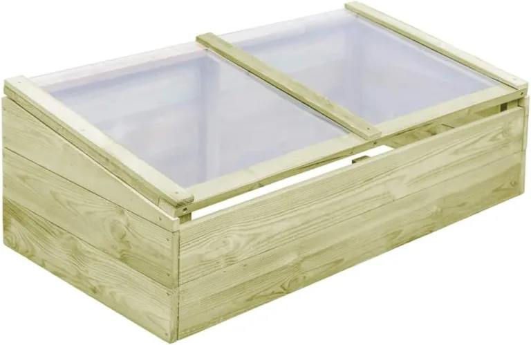 Mogou Gewächshaus, Wintergarten Bausatz, Tomatenhaus, Treibhaus, Garten, Greenhouse, Gartengewächshäuser, Anlehngewächshaus, Imprägniertes Kiefernholz 100 x 50 x 35 cm – Bild 1
