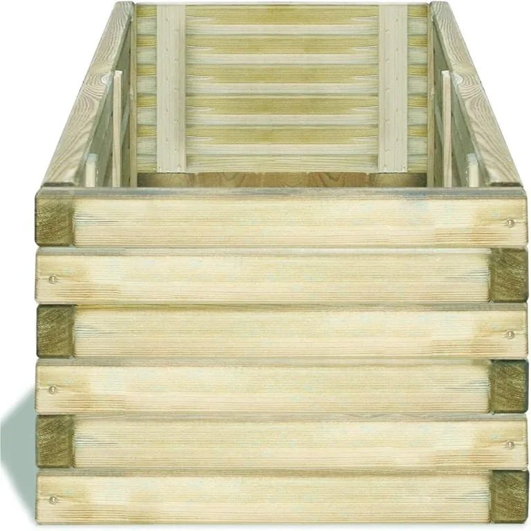 Mogou Hochbeet, Pflanzkübel, Kräuterbeet, Hochbeete-kit, Pflanztrog, Vertikalbeet, Pflanzgefäße, Pflanzencontainer, 120x40x30 cm Holz Rechteckig – Bild 3