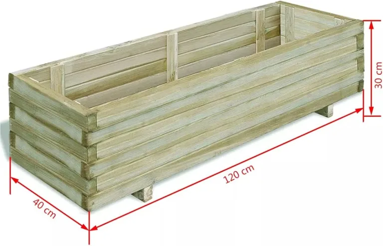 Mogou Hochbeet, Pflanzkübel, Kräuterbeet, Hochbeete-kit, Pflanztrog, Vertikalbeet, Pflanzgefäße, Pflanzencontainer, 120x40x30 cm Holz Rechteckig – Bild 4