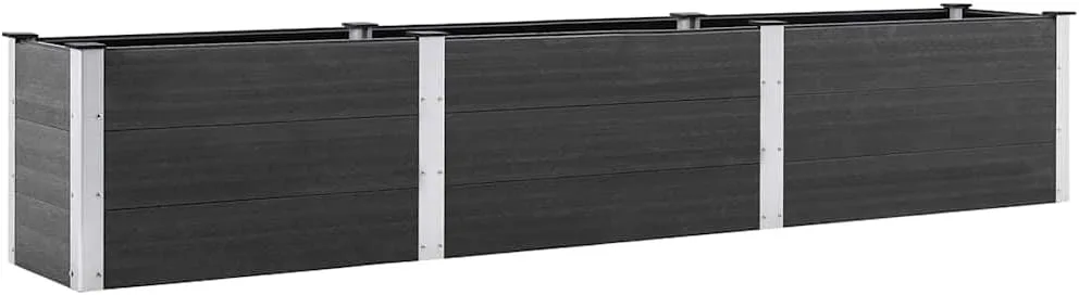 vidaXL Garten Hochbeet Pflanzkasten Gemüsebeet Blumenbeet Pflanzbeet Kräuterbeet Gartenbeet Blumenkasten Witterungsbeständig 300x50x54cm WPC Grau - Bild 1