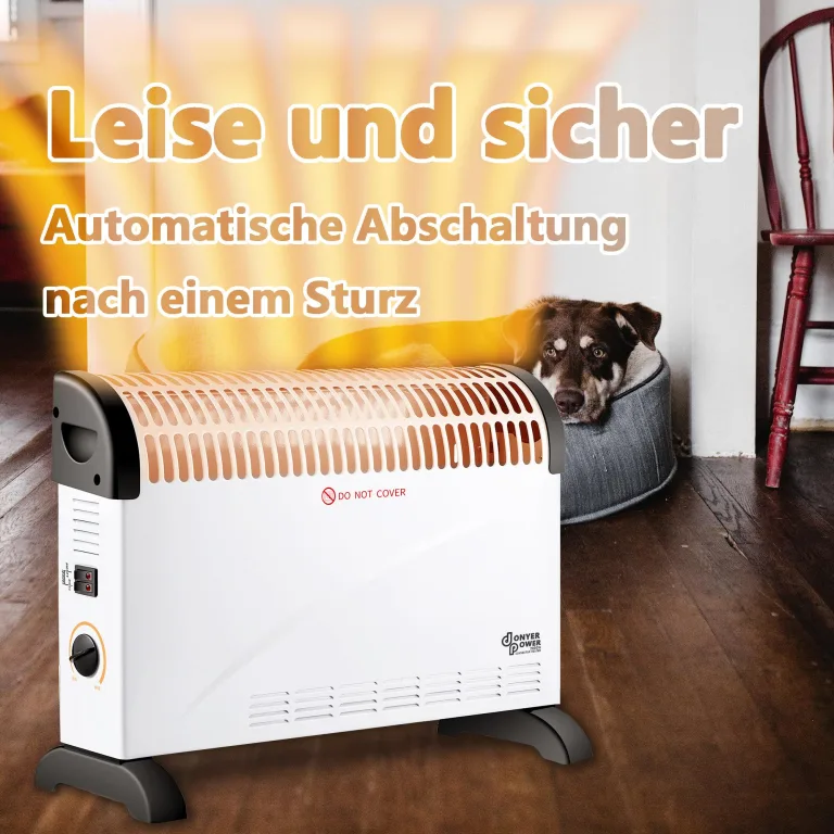 DONYER POWER 2KW Konvektor mit Thermostat – Leise – Wandmontage | 3 Heizstufen (750W/1250W/2000W) – Leiser Betrieb – Stand- & Wandmontage – Sofort einsatzbereit – Bild 5