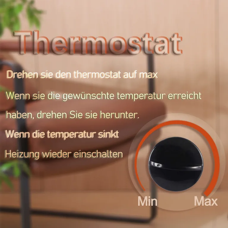 DONYER POWER 2KW Konvektor mit Thermostat – Leise – Wandmontage | 3 Heizstufen (750W/1250W/2000W) – Leiser Betrieb – Stand- & Wandmontage – Sofort einsatzbereit – Bild 7