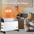 DONYER POWER 2KW Konvektor mit Thermostat – Leise – Wandmontage | 3 Heizstufen (750W/1250W/2000W) – Leiser Betrieb – Stand- & Wandmontage – Sofort einsatzbereit - Thumbnail 4