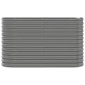 vidaXL Hochbeet, Wetterfestes Hochbeet für Garten Balkon Terrasse, Kräuterhochbeet zum Selber Bauen, Pflanzkasten aus Metall, Verzinkter Stahl Grau - Thumbnail 5