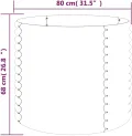 vidaXL Pflanzkübel Blumenkübel Hochbeet Blumenkasten Pflanzgefäß Pflanzkasten Blumentopf Garten Verzinkter Stahl 80x80x68cm Anthrazit - Thumbnail 4