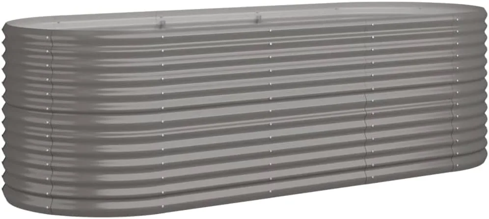 vidaXL Hochbeet, Wetterfestes Hochbeet für Garten Balkon Terrasse, Kräuterhochbeet zum Selber Bauen, Pflanzkasten aus Metall, Verzinkter Stahl Grau - Bild 1