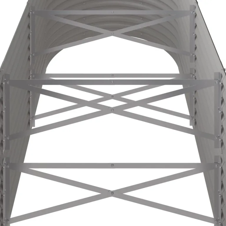 vidaXL Hochbeet, Wetterfestes Hochbeet für Garten Balkon Terrasse, Kräuterhochbeet zum Selber Bauen, Pflanzkasten aus Metall, Verzinkter Stahl Grau – Bild 5