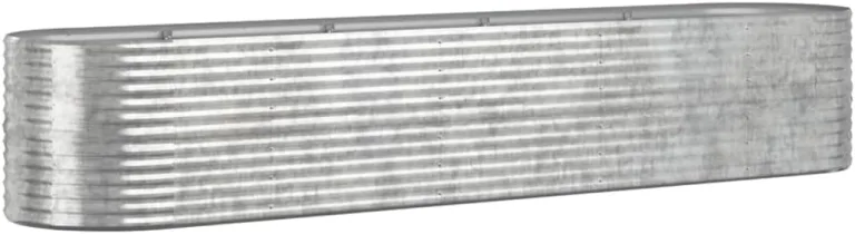 vidaXL Hochbeet, Wetterfestes Hochbeet für Garten Balkon Terrasse, Kräuterhochbeet zum Selber Bauen, Pflanzkasten aus Metall, Verzinkter Stahl Grau – Bild 8