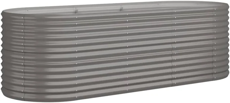 vidaXL Hochbeet, Wetterfestes Hochbeet für Garten Balkon Terrasse, Kräuterhochbeet zum Selber Bauen, Pflanzkasten aus Metall, Verzinkter Stahl Grau – Bild 2