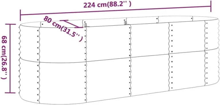 vidaXL Hochbeet, Wetterfestes Hochbeet für Garten Balkon Terrasse, Kräuterhochbeet zum Selber Bauen, Pflanzkasten aus Metall, Verzinkter Stahl Grau – Bild 4