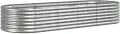 vidaXL Hochbeet, Wetterfestes Hochbeet für Garten Balkon Terrasse, Kräuterhochbeet zum Selber Bauen, Pflanzkasten aus Metall, Verzinkter Stahl Grau - Thumbnail 9