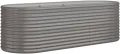 vidaXL Hochbeet, Wetterfestes Hochbeet für Garten Balkon Terrasse, Kräuterhochbeet zum Selber Bauen, Pflanzkasten aus Metall, Verzinkter Stahl Grau - Thumbnail 1