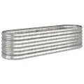 vidaXL Hochbeet, Wetterfestes Hochbeet für Garten Balkon Terrasse, Kräuterhochbeet zum Selber Bauen, Pflanzkasten aus Metall, Verzinkter Stahl Silbern - Thumbnail 1