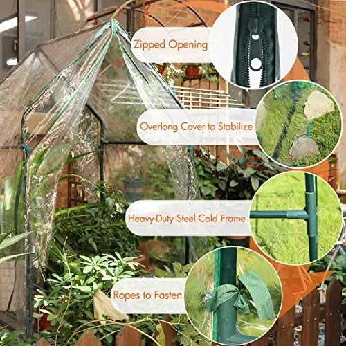 Gardzen Mini-Gewächshaus, robust, tragbar, transparentes Zelt, kleines Gewächshaus für Innen- und Außenbereich, 91,9 cm (L) x 91,9 cm (B) x 150 cm (H) – Bild 10