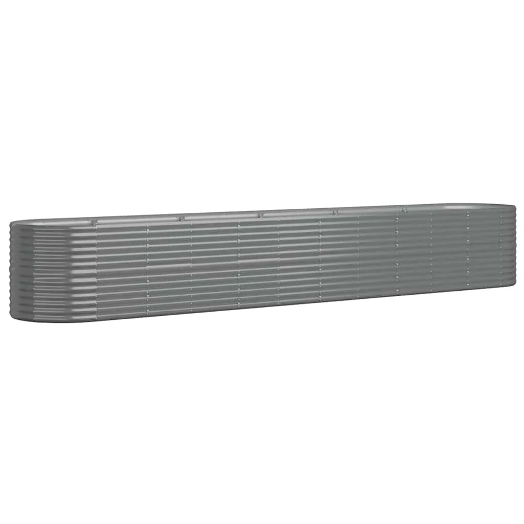 vidaXL Hochbeet, Wetterfestes Hochbeet für Garten Balkon Terrasse, Kräuterhochbeet zum Selber Bauen, Pflanzkasten aus Metall, Verzinkter Stahl Grau - Bild 1