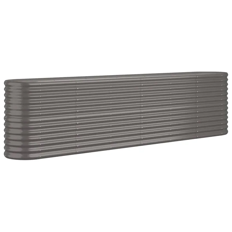 vidaXL Hochbeet, Wetterfestes Hochbeet für Garten Balkon Terrasse, Kräuterhochbeet zum Selber Bauen, Pflanzkasten aus Metall, Verzinkter Stahl Grau – Bild 1