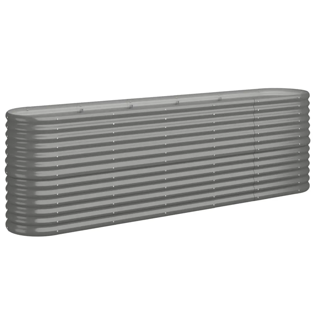 vidaXL Hochbeet, Wetterfestes Hochbeet für Garten Balkon Terrasse, Kräuterhochbeet zum Selber Bauen, Pflanzkasten aus Metall, Verzinkter Stahl Grau - Bild 1
