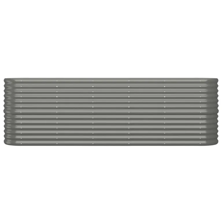 vidaXL Hochbeet, Wetterfestes Hochbeet für Garten Balkon Terrasse, Kräuterhochbeet zum Selber Bauen, Pflanzkasten aus Metall, Verzinkter Stahl Grau – Bild 5