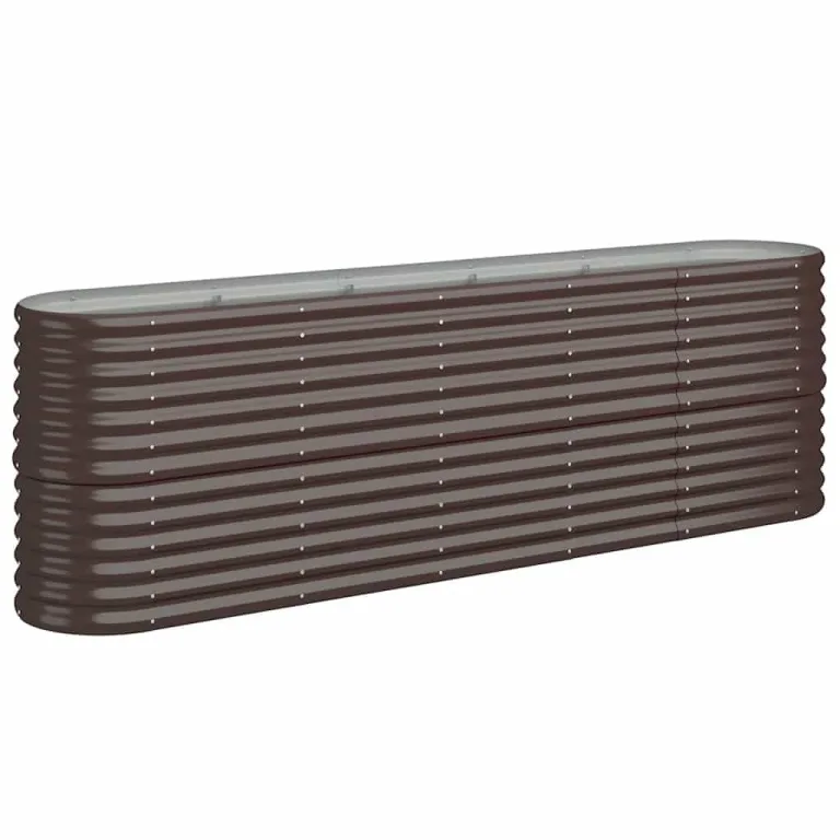 vidaXL Hochbeet, Wetterfestes Hochbeet für Garten Balkon Terrasse, Kräuterhochbeet zum Selber Bauen, Pflanzkasten aus Metall, Verzinkter Stahl Braun – Bild 1