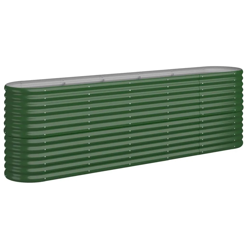vidaXL Hochbeet, Wetterfestes Hochbeet für Garten Balkon Terrasse, Kräuterhochbeet zum Selber Bauen, Pflanzkasten aus Metall, Verzinkter Stahl Grün - Bild 1