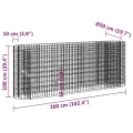 vidaXL Gabionen Hochbeet Steinkorb Pflanzkorb Gabionenkorb Pflanzkasten Pflanzkübel Pflanzbeet Garten Verzinktes Eisen 260x50x100 cm - Thumbnail 3